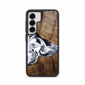 Anti Dust Film Rounded Edges Galaxy S25 Wood Phone Case - Shanon (Black & White, 772070)