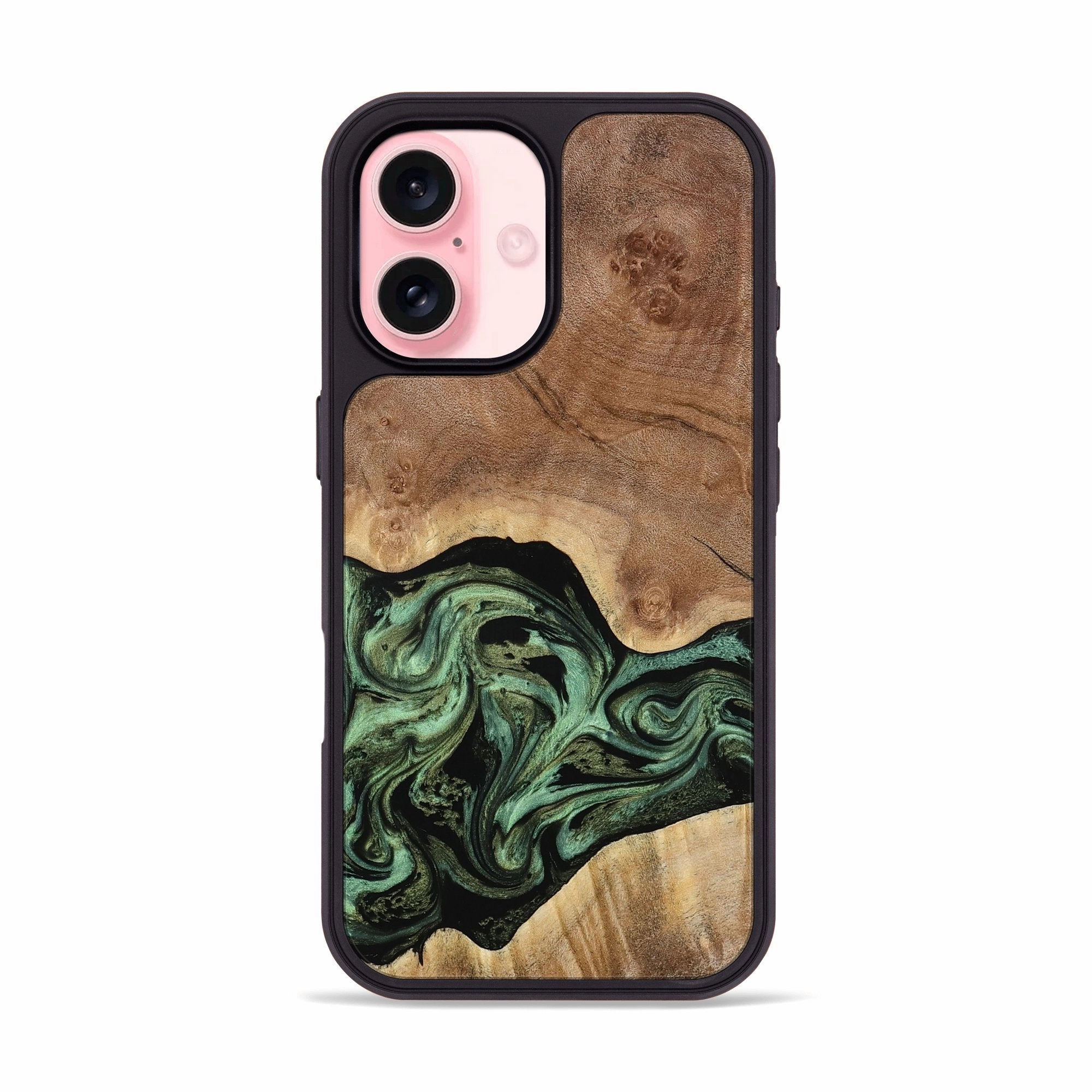 Anti Fingerprint Coating Protective Screen Iphone 16 Wood Phone Case - Zhane (Green, 779797)