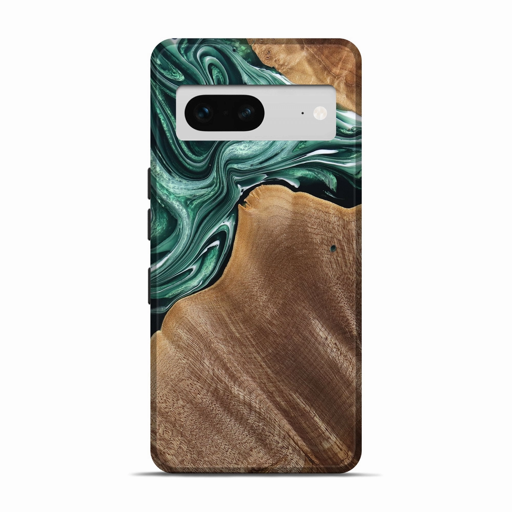 Pixel 7 Wood Live Edge Phone Case - Rico (Green, 776433) Rounded Edges Anti Scratch Screen