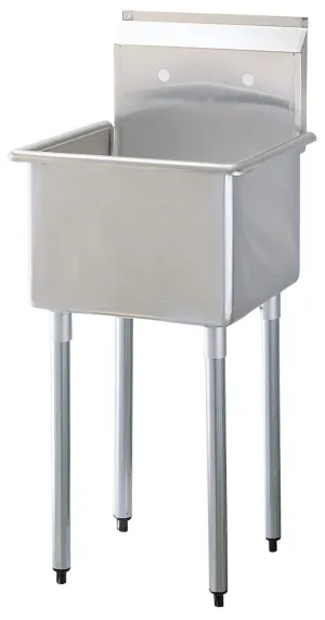 Green World - TSB-1-N-E , 24?? One Compartment Prep Sink  with adjustable ABS feet