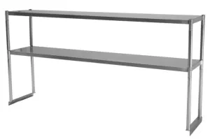 Green World - TSOS-5  - Double Overshelf, 59-7/8??W x 12-3/4??D x 30-7/8??H (overall), 18/304 stainless steel, for TSW-2460, 3060E/S/SB/SS, NSF