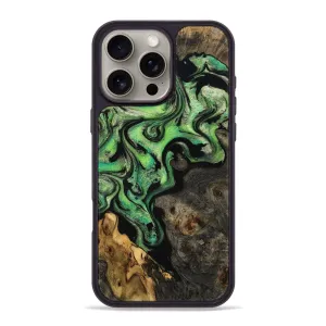 Iphone 16 Pro Max Wood Phone Case - Aziel (Green, 781738) Anti Reflection Coating