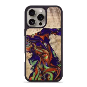 Anti Fingerprint Film HD Clarity Iphone 16 Pro Max Wood Phone Case - Ronny (Purple, 778192)