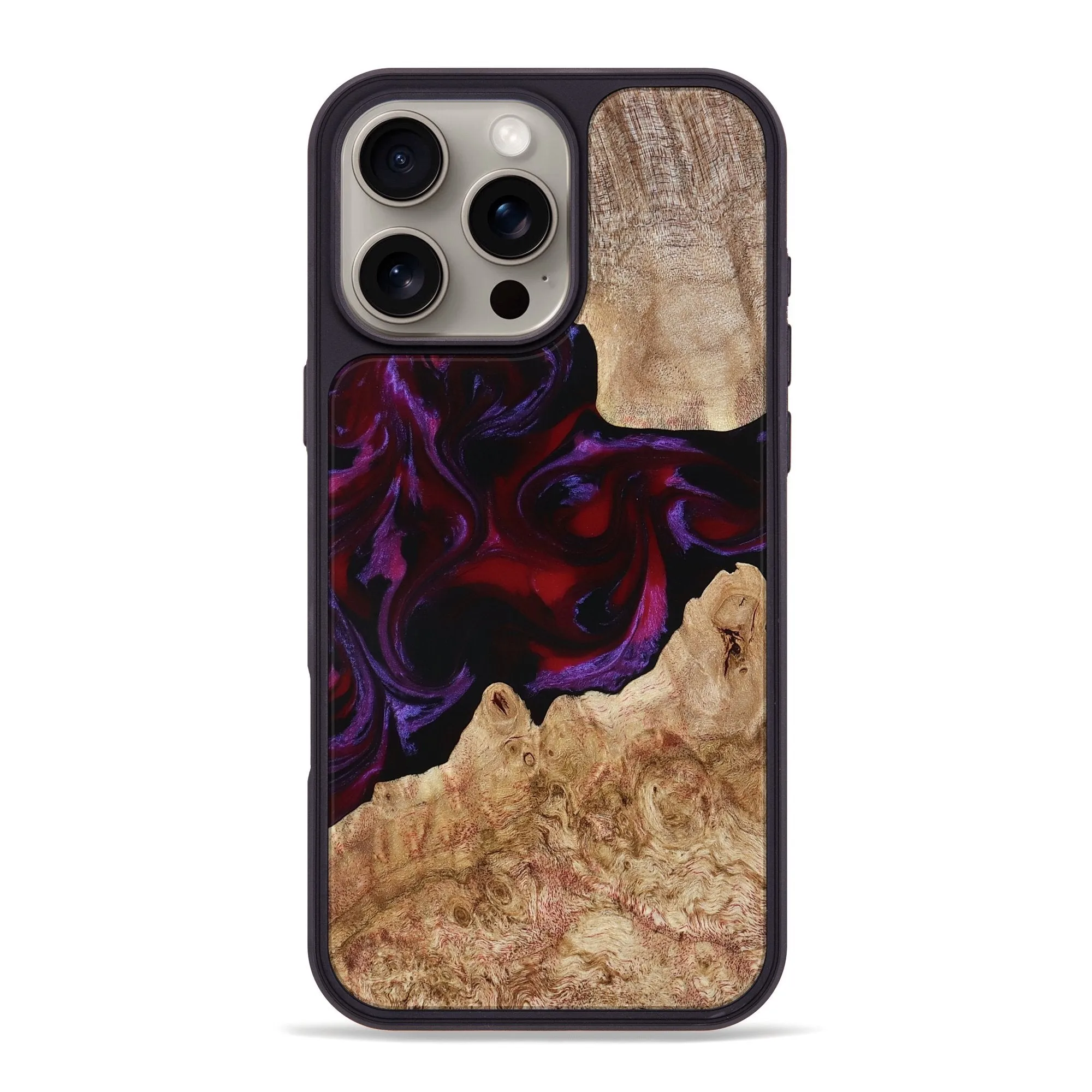Anti Finger Oil Easy Apply Iphone 16 Pro Max Wood Phone Case - Fabian (Red, 780128)