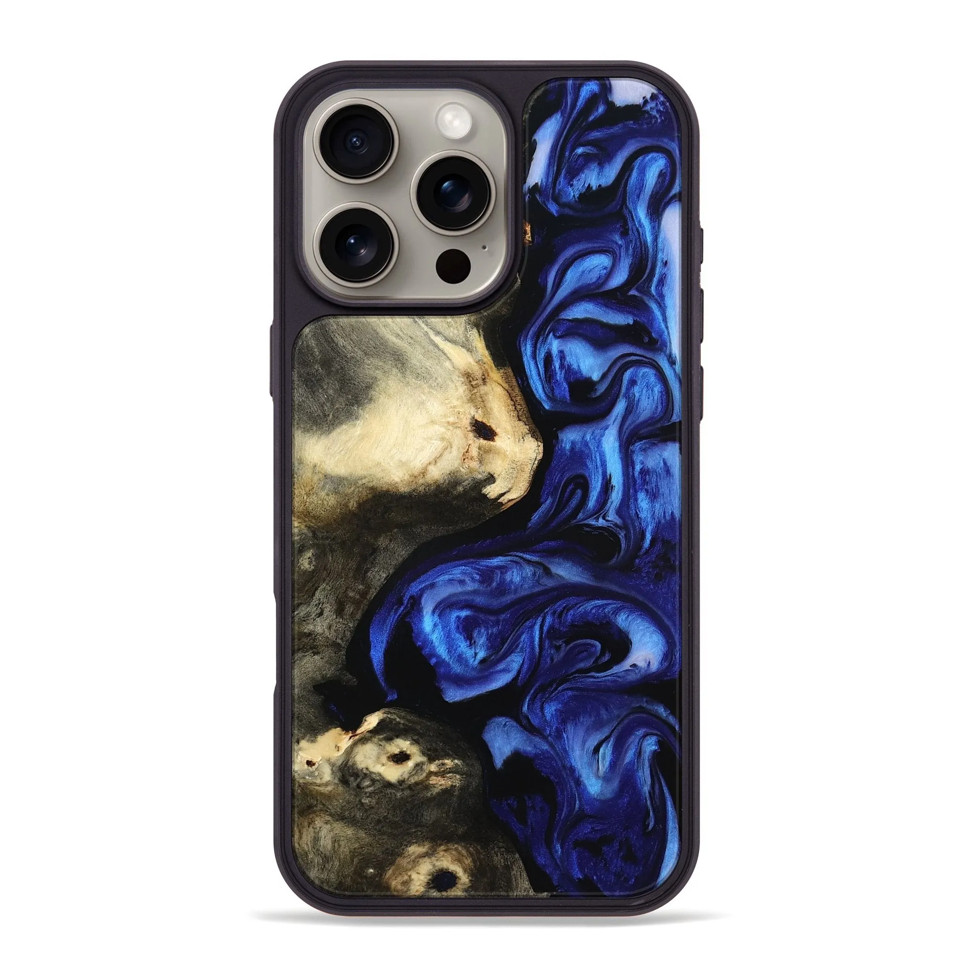 Shock Guard Iphone 16 Pro Max Wood Phone Case - Branden (Blue, 781787)
