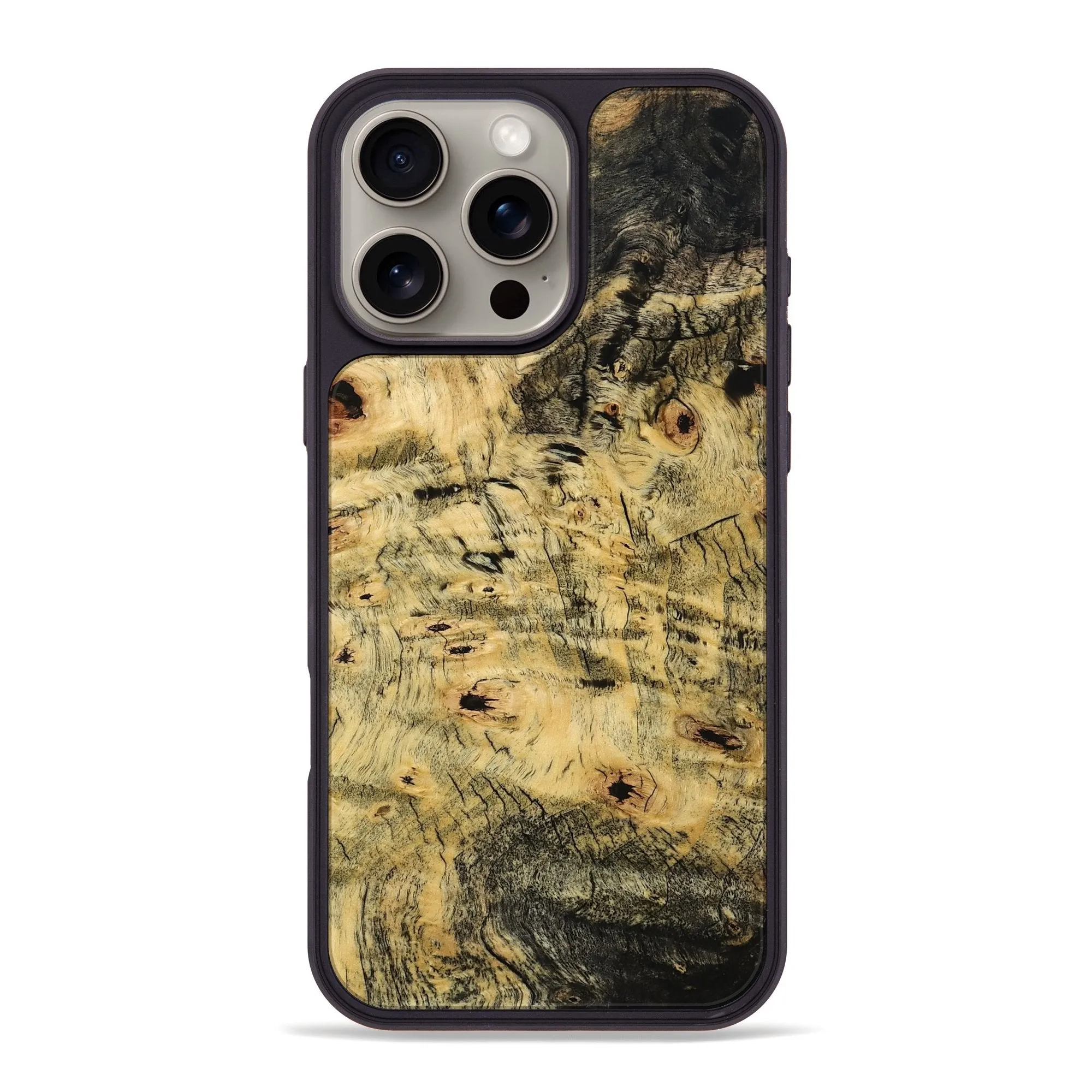 Shatterproof Glass Dustproof Cover Iphone 16 Pro Max Wood Phone Case - Jacalyn (Wood Burl, 778393)