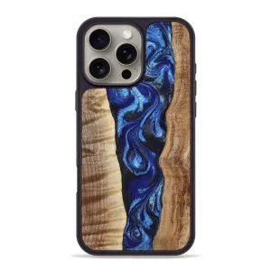 Iphone 16 Pro Max Wood Phone Case - Eliza (Blue, 778599) Dustproof Cover
