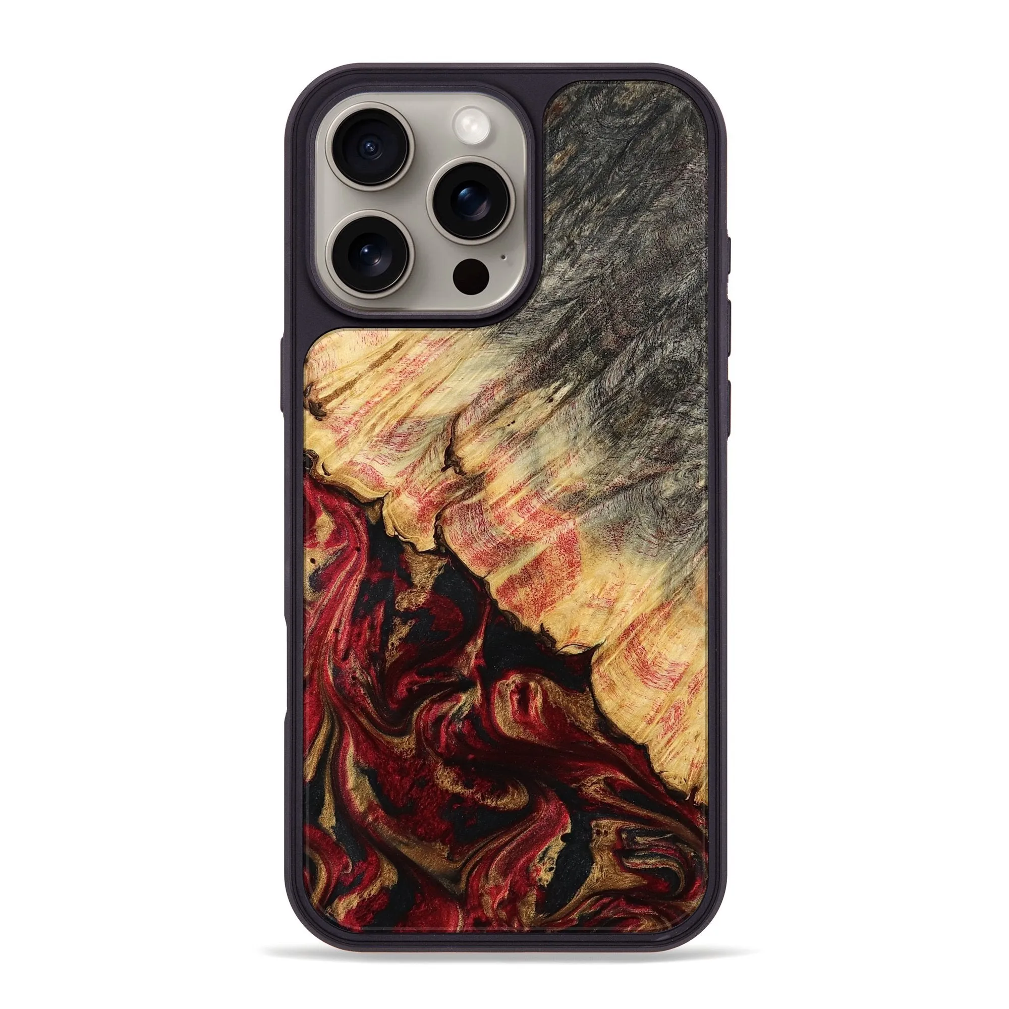 Screen Guard Iphone 16 Pro Max Wood Phone Case - Solana (Red, 780158)