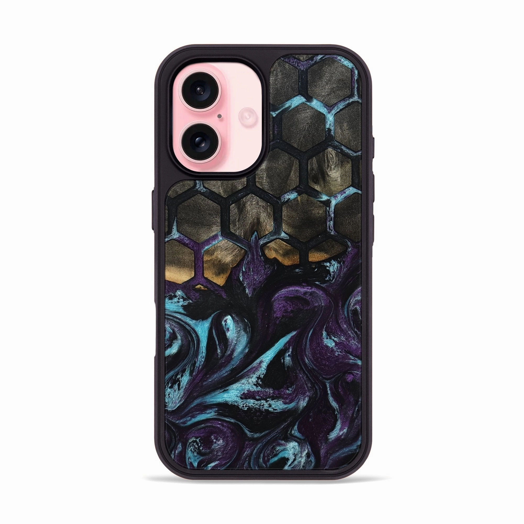 Iphone 16 Wood Phone Case - Abril (Pattern, 781746) Shatterproof Glass Bubble Resistant Film