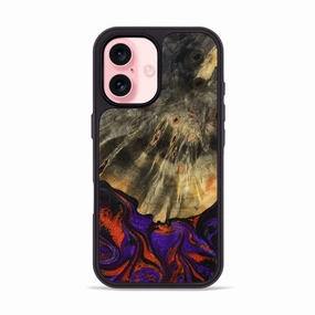 Ultra Clear Iphone 16 Wood Phone Case - Christa (Purple, 777022)
