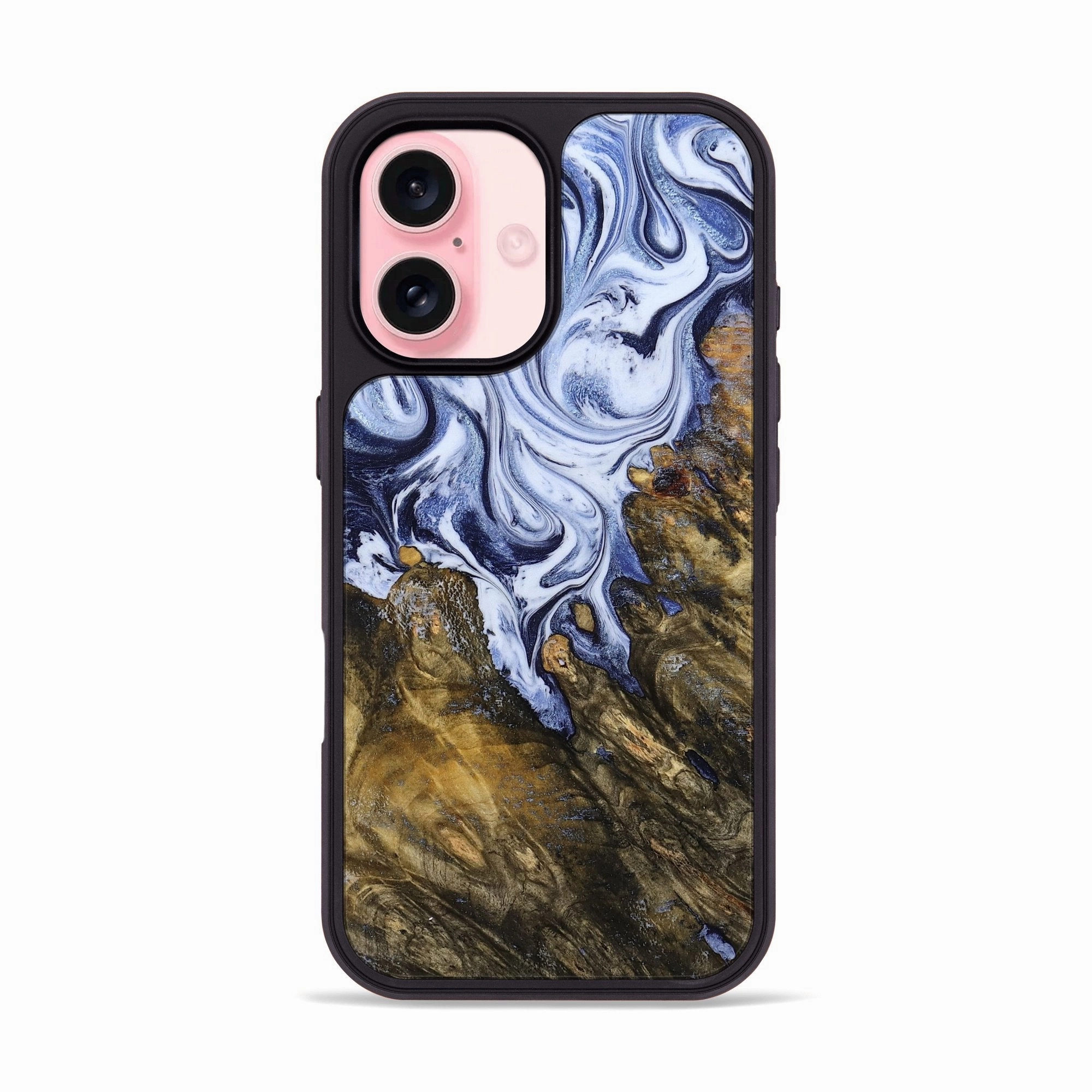 Iphone 16 Wood Phone Case - Johnson (Blue, 778597) HD Screen Protector Protective Screen