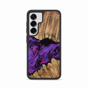 Anti Finger Grease Anti Fingerprint Coating Galaxy S25 Wood Phone Case - Axl (Purple, 777552)
