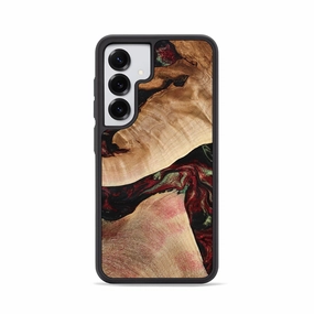 Anti Yellowing Anti Finger Smear Galaxy S25 Wood Phone Case - Solomon (Red, 777780)