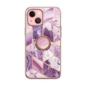 Shock Absorption Anti Reflection Coating Iphone 13 Cosmo Snap Case - Marble Purple