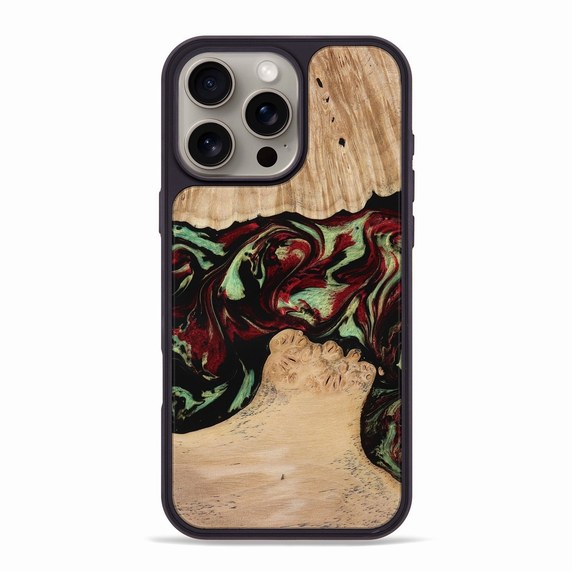 Anti Dust Film Iphone 16 Pro Max Wood Phone Case - Jordon (Red, 773831)