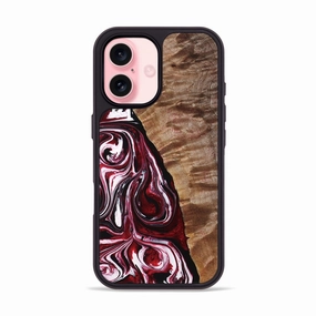 Iphone 16 Wood Phone Case - Donald (Red, 770386) Anti Shock Screen