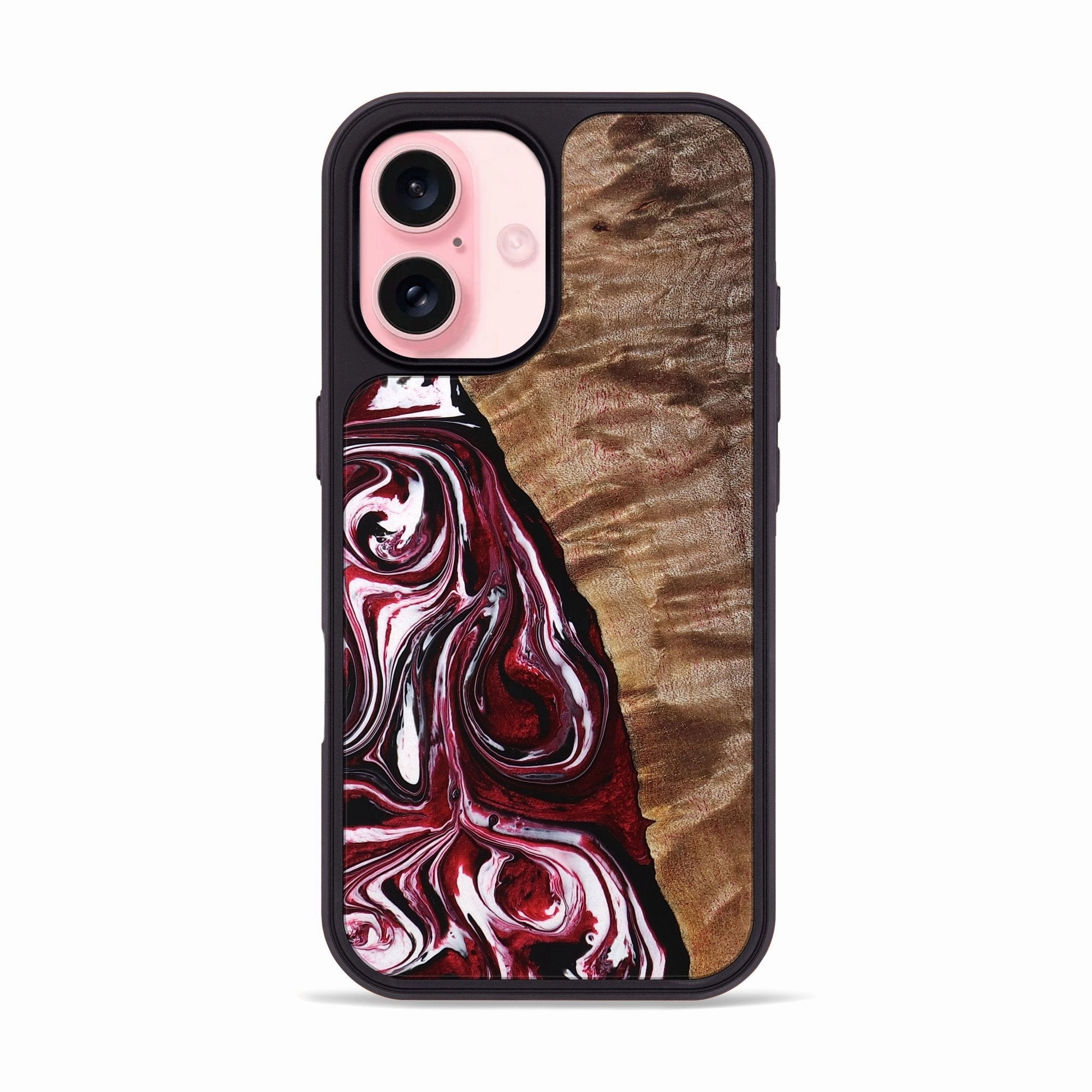 Iphone 16 Wood Phone Case - Donald (Red, 770386) Anti Shock Screen