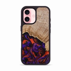 Iphone 16 Wood Phone Case - Wiley (Purple, 773839) HD Screen Protector Fingerprint Repellent