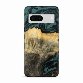Reinforced Corners Pixel 7 Wood Live Edge Phone Case - Louise (Green, 782002)