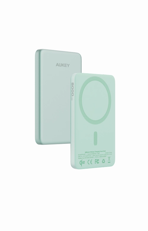 Aukey Pb-Ms07 Magfusion M Qi2 5000Mah Magnetic Wireless Power Bank For Android Slim Body