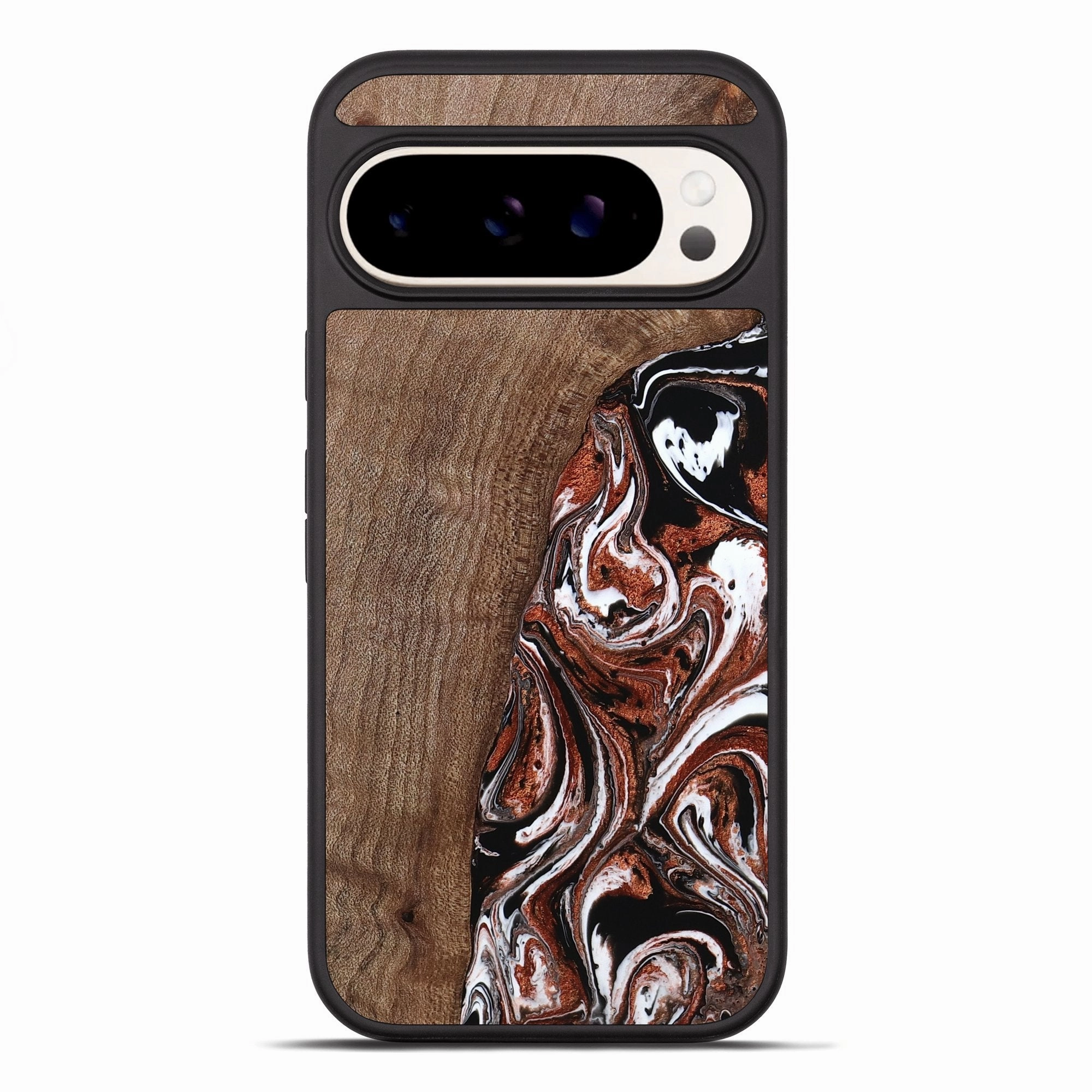 Pixel 10 Pro Xl Wood Phone Case - Dorene (Black & White, 769180) Anti Finger Oil Coating Case Friendly