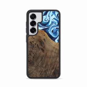 Anti Scratch Screen Smooth Touch Galaxy S25 Wood Phone Case - Carina (Blue, 771663)