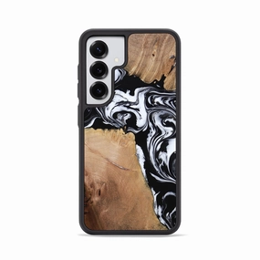 Galaxy S25 Wood Phone Case - Franco (Black & White, 770059) Easy Apply
