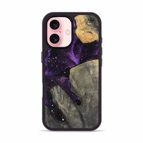 Fingerprint Resistant Screen Scratch Proof Glass Iphone 16 Wood Phone Case - Patsy (Cosmos, 781965)