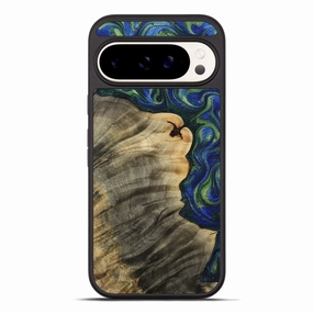 Pixel 10 Pro Xl Wood Phone Case - Malayah (Blue, 773396) Drop Resistant Fingerprint Shield