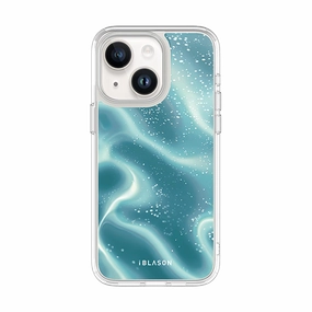 Bubble Resistant Film Easy Apply Iphone 14 Plus Halo Magsafe Cute Phone Case - Blue Retro Waves
