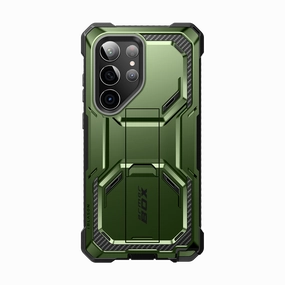Galaxy S23 Ultra Armorbox Case - Dark Green Oleophobic Coating Tempered Screen Protector