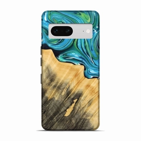 Pixel 7 Wood Live Edge Phone Case - Jaxon (Blue, 767514) Anti Finger Streak Grip Friendly