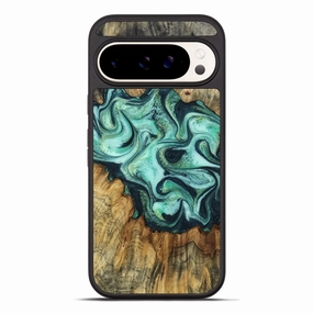 Pixel 10 Pro Xl Wood Phone Case - Lesia (Green, 780707) Tempered Screen Protector