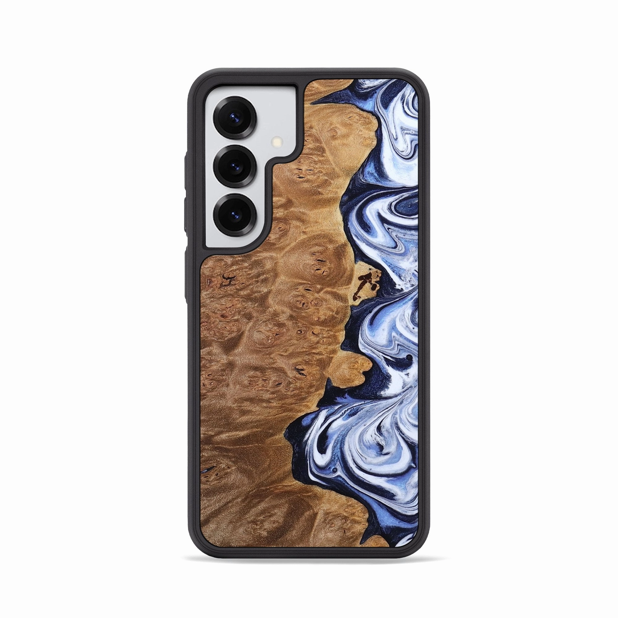 Galaxy S25 Wood Phone Case - Alani (Blue, 770604) Smooth Touch Anti Fingerprint Coating