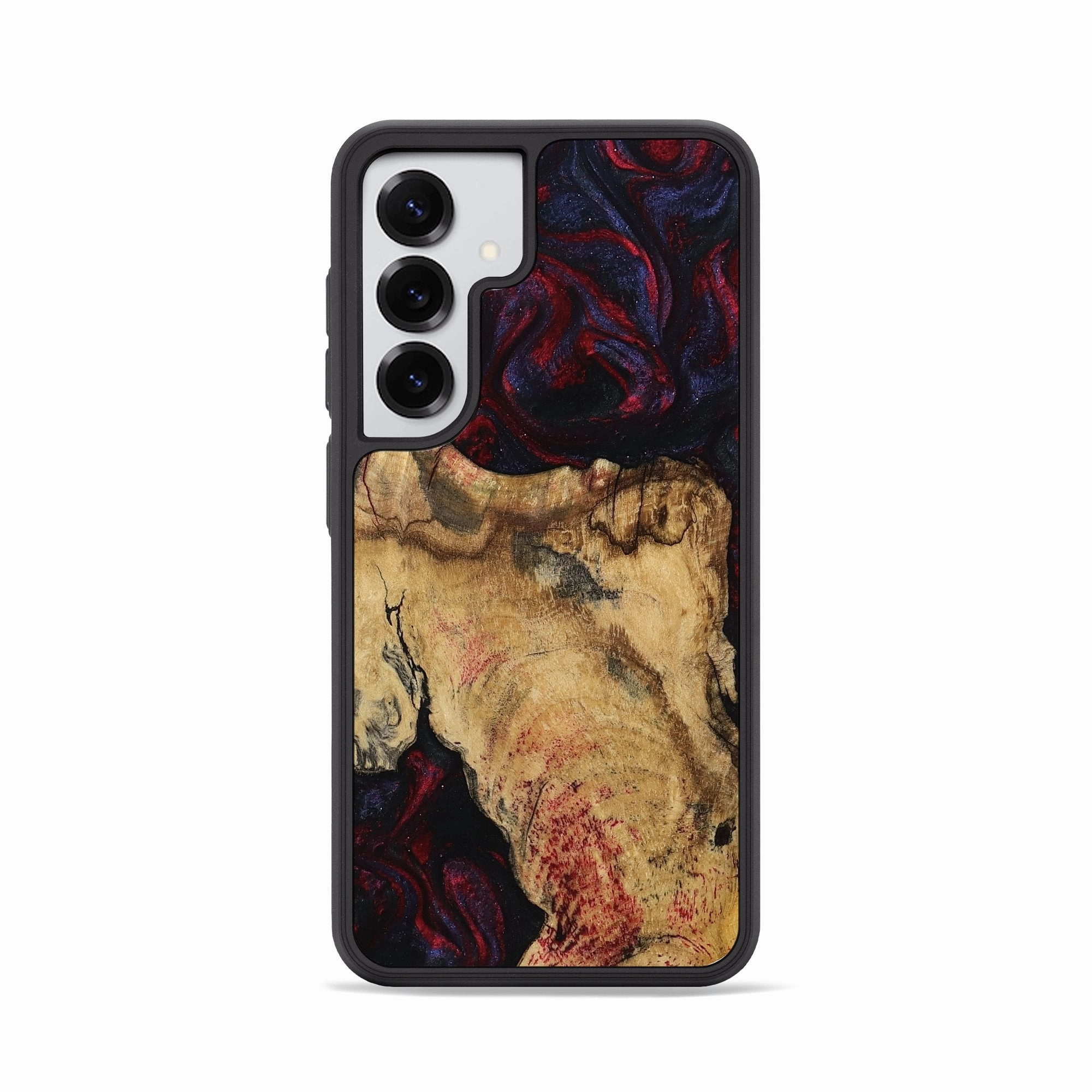 Galaxy S25 Wood Phone Case - Dale (Red, 780957) Anti Scratch Screen