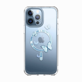Tempered Screen Protector Anti Reflection Iphone 13 Pro Max Halo Mag Case - Butterfly Blue