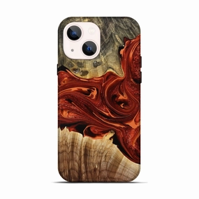 Anti Fingerprint Shield Anti Yellowing Iphone 13 Wood Live Edge Phone Case - Linwood (Red, 775979)