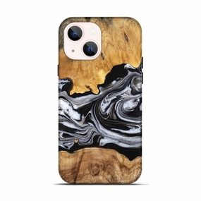 Impact Resistant Anti Yellowing Iphone 13 Wood Live Edge Phone Case - Nya (Black & White, 777965)