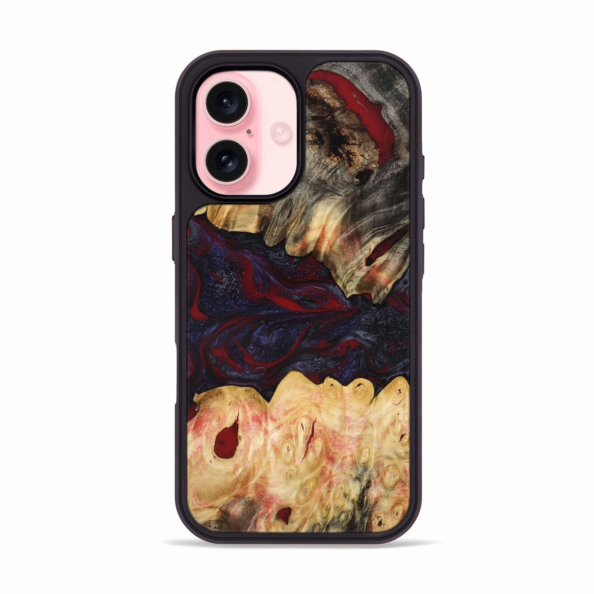 Iphone 16 Wood Phone Case - Rosina (Red, 776343) Protective Layer