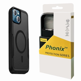 Phonix Case For Iphone 15 Plus Black Armor Light Case Compatible With Magsafe Easy Installation