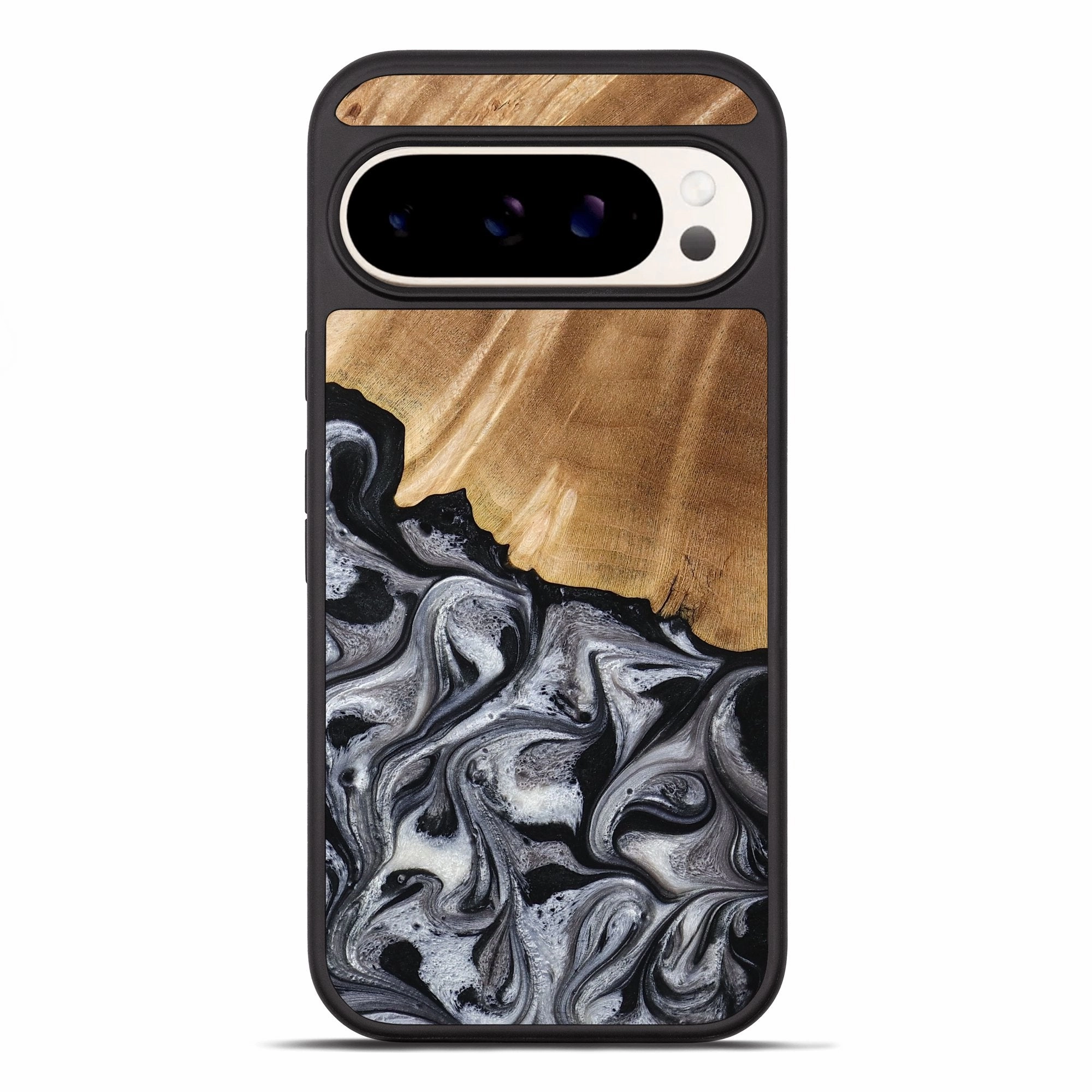 Pixel 10 Pro Xl Wood Phone Case - Antone (Black & White, 774925) Shock Absorbing