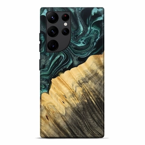 Galaxy S22 Ultra Wood Live Edge Phone Case - Darby (Green, 767529) Anti Scratch Shield