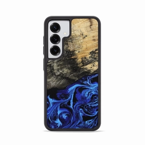Scratch Resistant Glass Oleophobic Coating Galaxy S25 Wood Phone Case - Will (Blue, 781151)