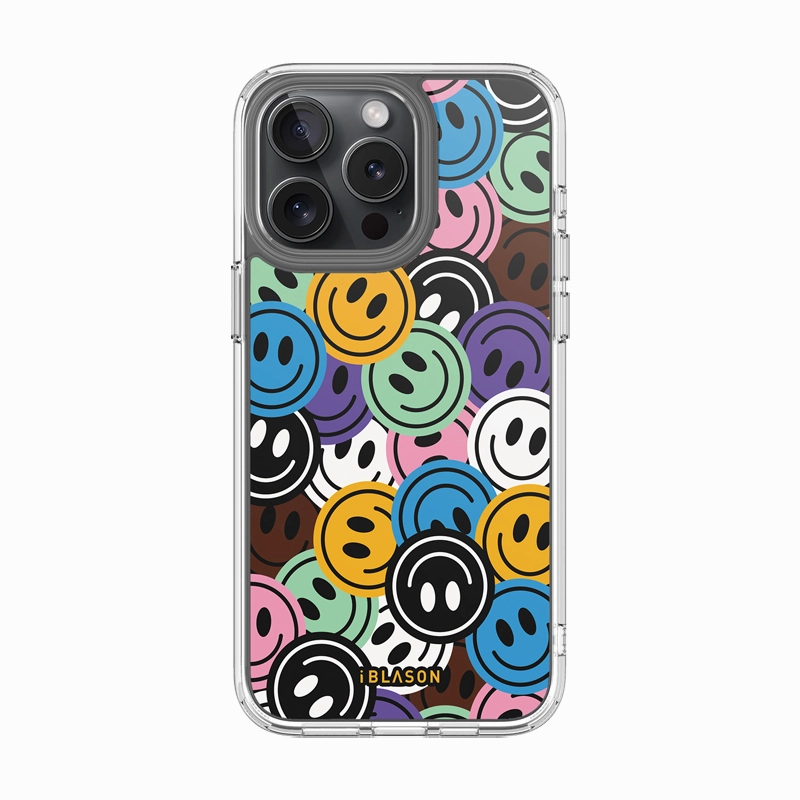 Iphone 15 Pro Halo Magsafe Cute Phone Case - Rainbow Smiles Anti Fog