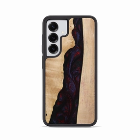Easy Installation Anti Finger Streak Galaxy S25 Wood Phone Case - Darron (Red, 773570)