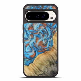Pixel 10 Pro Xl Wood Phone Case - Una (Teal & Gold, 781335) Easy Installation