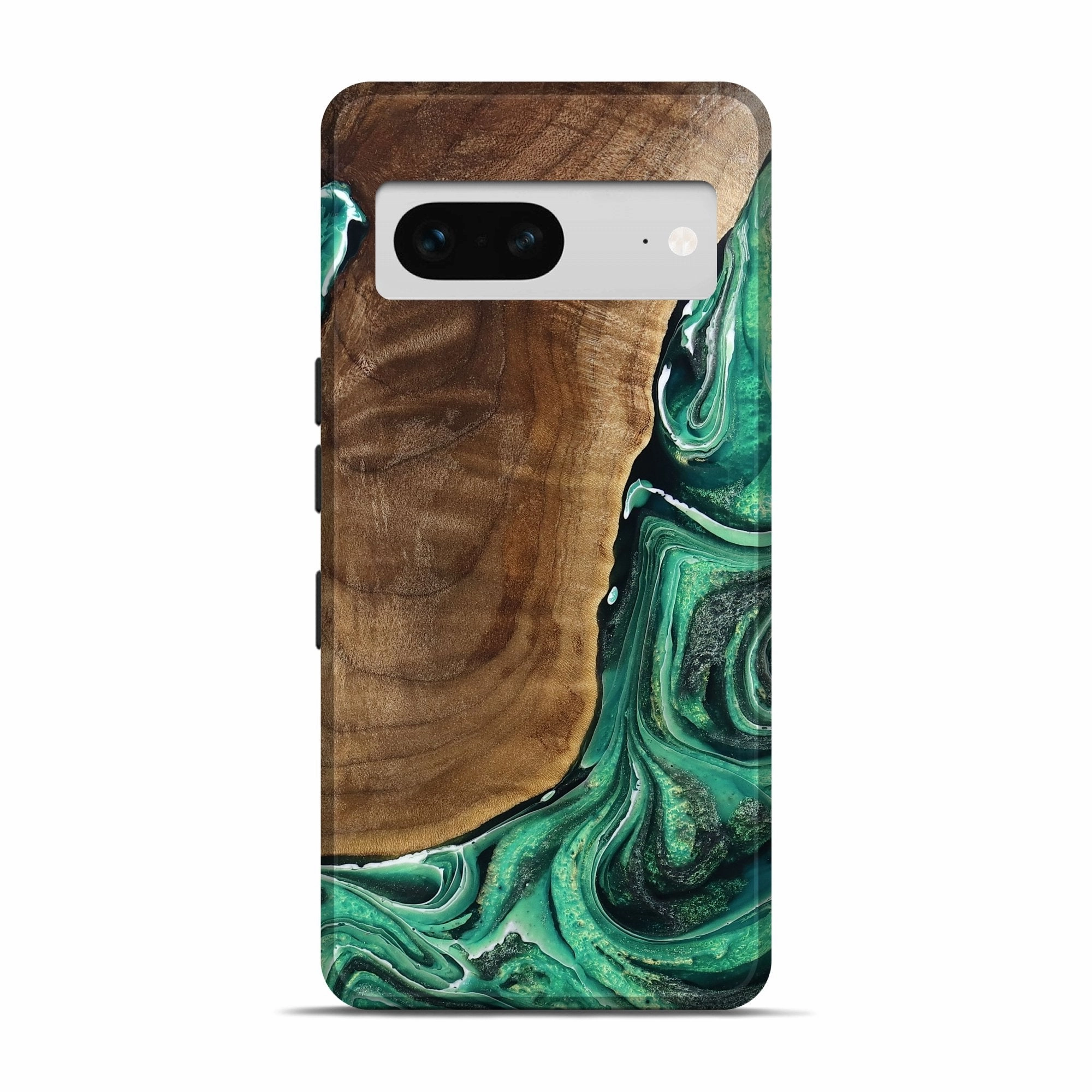 Fingerprint Shield Pixel 7 Wood Live Edge Phone Case - Tanya (Green, 770216)