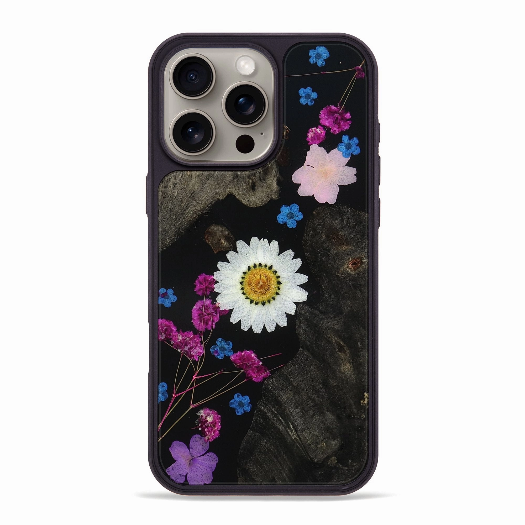 Iphone 16 Pro Max Wood Phone Case - Omari (Bloom, 781353) Anti Finger Streak Rounded Edges