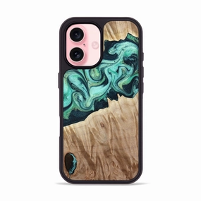 Iphone 16 Wood Phone Case - Arrie (Green, 781763) Shockproof