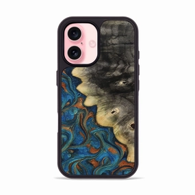 Anti Fog Iphone 16 Wood Phone Case - Lorri (Teal & Gold, 772379)